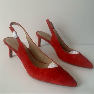 Banana Republic red slingback, pointed toe heel